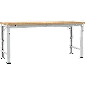 Manuflex Werkbank Profi Spezial, Tischplatte Multiplex, 2000 x 700 mm, lichtgrau