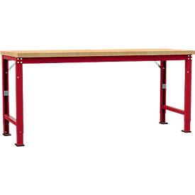 Manuflex Werkbank Profi Spezial, Tischplatte Multiplex, 2000 x 700 mm, rubinrot