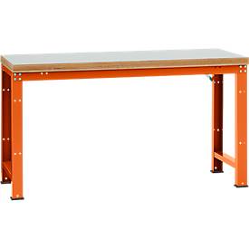 Manuflex Werkbank Profi Standard, Tischplatte Kunststoff B 1750 x T 700, rotorange