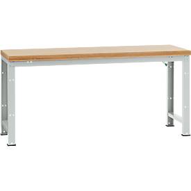 Manuflex Werkbank Profi Standard, Tischplatte Multiplex B 2000 x T 700, lichtgrau