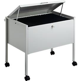 Mappenboy, abschließbarer Deckel, ohne Mappen, lichtgrau