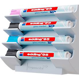 Markerhalter Legamaster, für Glasboards, für 4 Marker, Neodym-Magnet, chilly lake