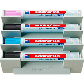Markerhalter Legamaster, für Glasboards, für 4 Marker, Neodym-Magnet, sage green