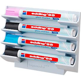 Markerhalter Legamaster, für Glasboards, für 4 Marker, Neodym-Magnet, warm grey