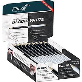 Markierstift Classic FOR ALL Black&White L.24cm 2B beids.gespitzt PICA, 50 Stück