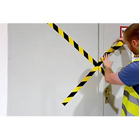 Markierungsband Durable Basic, für Innenbereich, selbstklebend, wieder ablösbar, B 50 mm, Weich-PVC, gelb/schwarz