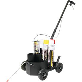 Markierwagen Durable DURALINE® EasyTrack, für 2 Dosen mit jeweils 750 ml, Strichbreite 40-100 mm, höhenverstellbare Griffstange, schwarz