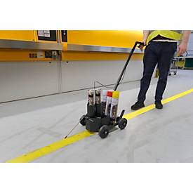 Markierwagen Durable DURALINE® EasyTrack, für 2 Dosen mit jeweils 750 ml, Strichbreite 40-100 mm, höhenverstellbare Griffstange, schwarz