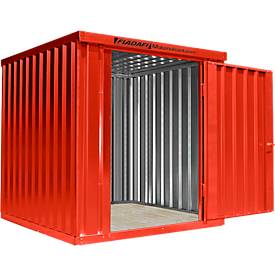 Materialcontainer MC 1200, lackiert, montiert, mit Holzfußboden