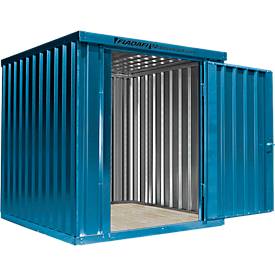 Materialcontainer MC 1200, lackiert, montiert, mit Holzfußboden