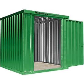 Materialcontainer MC 1200, lackiert, montiert, mit Holzfußboden