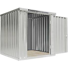 Materialcontainer MC 1200, lackiert, montiert, mit Holzfußboden