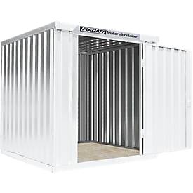 Materialcontainer MC 1200, lackiert, montiert, mit Holzfußboden