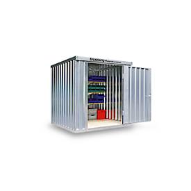 Materialcontainer MC 1200, verzinkt, montiert, mit Holzfußboden