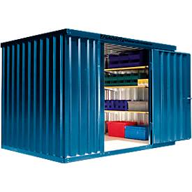 Materialcontainer MC 1300, lackiert, montiert, mit Holzfußboden