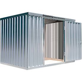 Materialcontainer MC 1300, verzinkt, montiert, mit Holzfußboden