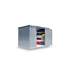 Materialcontainer MC 1300, verzinkt, montiert, mit Holzfußboden