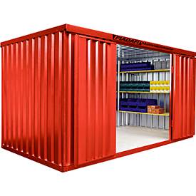 Materialcontainer MC 1400, lackiert, montiert, mit Holzfußboden