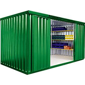 Materialcontainer MC 1400, lackiert, montiert, mit Holzfußboden