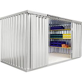 Materialcontainer MC 1400, lackiert, montiert, mit Holzfußboden