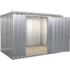 Materialcontainer MC 1400, verzinkt, montiert, mit Holzfußboden