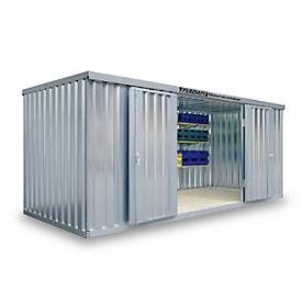 Materialcontainer MC 1500, lackiert, montiert, mit Holzfußboden