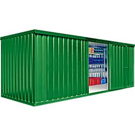 Materialcontainer MC 1600, lackiert, montiert, mit Holzfußboden