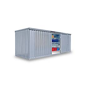 Materialcontainer MC 1600, verzinkt, montiert, mit Holzfußboden