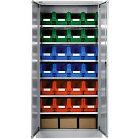 Materialschrank MSI 2409, mit 24 Kästen, weißaluminium 