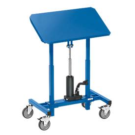 Materialständer, fahrbar, höhenverstellbar per Hand- oder Fußpedal, Plattform neigbar