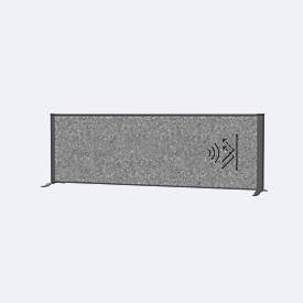 MAUL Akustik-Tischtrennwand MAULconnecto, Standfüße, B 1600 x T 40 x H 500 mm, Akustikvlies/Aluminium/Stahl, Vlies dunkelgrau/Profil anthrazit