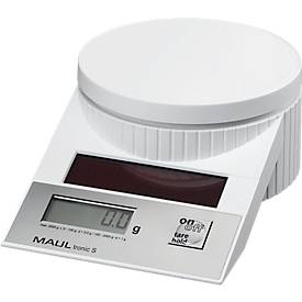 MAUL Briefwaage MAULtronic S, bis 2000 g, Display, Solarbetrieben, Abschaltautomatik, Ein-Tasten-Bedienung, Hold-Funktio