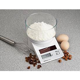 MAUL Briefwaage MAULtronic S, bis 2000 g, Display, Solarbetrieben, Abschaltautomatik, Ein-Tasten-Bedienung, Hold-Funktion, weiß