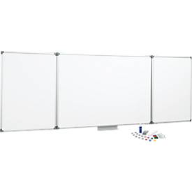 Image of MAUL Klapptafel-Whiteboard, 2 Flügel, 1000 x 1200 mm, inklusive Starterkit