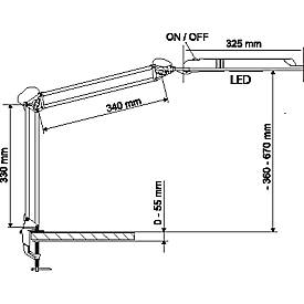 MAUL LED-Tischleuchte Atlantic, Klemme, weiß
