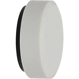 MAUL Magnet MAULpro Recycling, rund, mit Facetterand, Haftkraft bis 0,6 kg, Ø 29 mm, 85 % Recycling-Kunststoff lackiert, weiß, 20 Stück