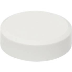 MAUL Magnet MAULpro Recycling, rund, mit Facetterand, Haftkraft bis 0,6 kg, Ø 29 mm, 85 % Recycling-Kunststoff lackiert, weiß, 20 Stück