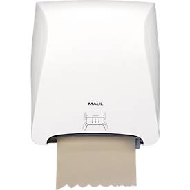 MAUL MaulCare Handtuchrollenspender 95324, berührungsfreie Einzelblattentnahme, Kapazität bis 760 Blatt, LED-Warnung, abschließbar, ABS