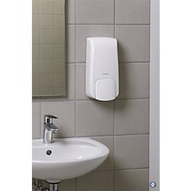 MAUL MaulCare Schaumseifen-Spender weiß 1000 ml, bis 2500 Portionen, große Drucktaste für Einhandbedienung, abschließbar, ABS