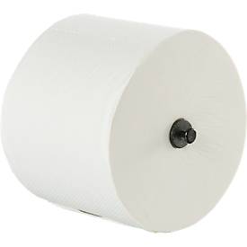 MAUL MAULcare Toilettenpapier 3-lagig geprägt, hochweiß aus 100% Zellstoff, EU-Ecolabel, perforiert, mit Führungssteg, 32 Rollen Pack