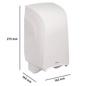 MAUL MaulCare Toilettenpapier-Spender 95312 für Doppelrollen, berührungsfreie Entnahme, Bremsfunktion, abschließbar, ABS, Kapazität bis 900 Blatt