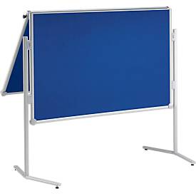 MAUL Moderationstafel Pro, B 1200 x H 1500 mm, klappbar, Textil/Textil, blau