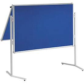 MAUL Moderationstafel Pro, B 1200 x H 1500 mm, klappbar, Textil/Textil, blau