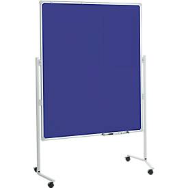 MAUL Moderationstafel Pro, B 1200 x H 1500 mm, Textil/Textil, blau