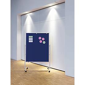 MAUL Moderationstafel Pro, B 1200 x H 1500 mm, Textil/Textil, blau