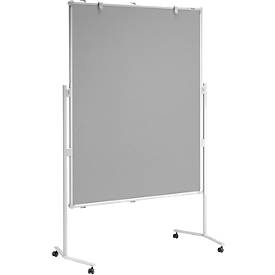 MAUL Moderationstafel Pro, B 1200 x H 1500 mm, Textil/Textil, grau