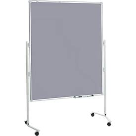MAUL Moderationstafel Pro, B 1200 x H 1500 mm, Textil/Textil, grau