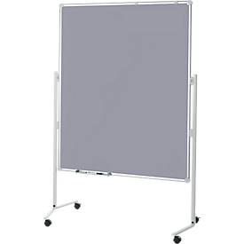 MAUL Moderationstafel Pro, B 1200 x H 1500 mm, Textil/Textil, grau
