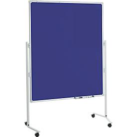 MAUL Moderationstafel Pro, B 1200 x H 1500 mm, Whiteboard/Textil, blau