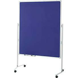 MAUL Moderationstafel Pro, B 1200 x H 1500 mm, Whiteboard/Textil, blau